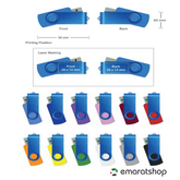 Olmecs Promotional BLUE Swivel USB Flash Drives 32GB (12 Pc Pack)